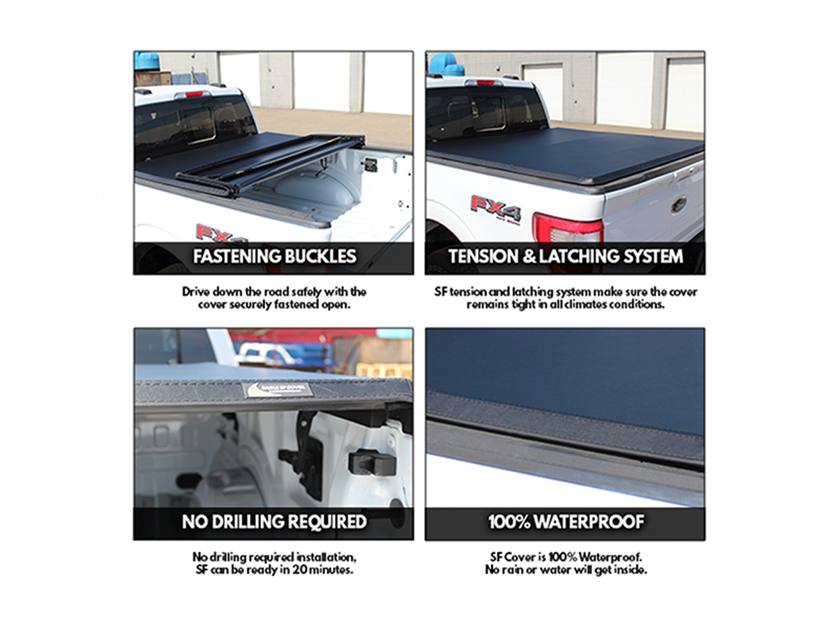SF Soft Folding Tonneau Cover – 1999-2026 SuperDuty F-250 / 1999-2026 SuperDuty F-350, 6'9" Box