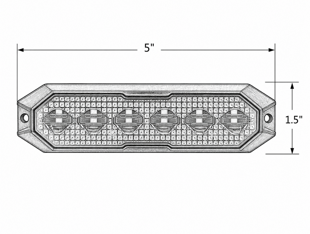 6-LED Amber Surface-Mount Safety Light Pod w/ 16 Flash Patterns – Universal fit