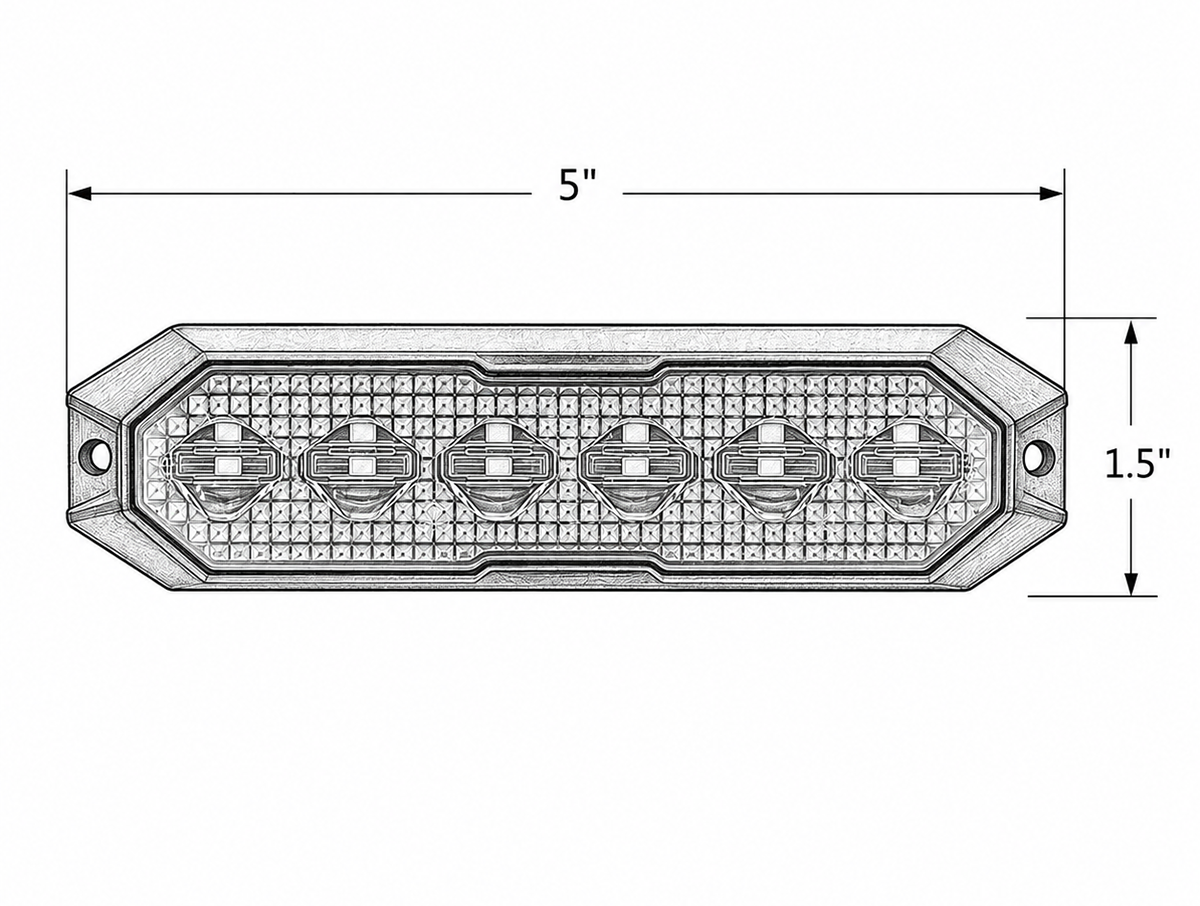 6-LED Amber Surface-Mount Safety Light Pod w/ 16 Flash Patterns – Universal fit