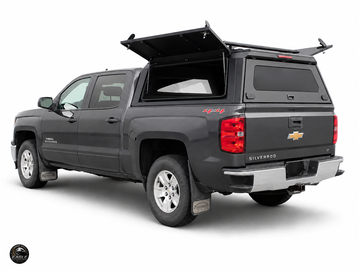 Outdoorsman Canopy – 2014-2026 Silverado 1500 / 2019 Silverado 1500 Legacy, 5'8" Box, Solid Side Doors