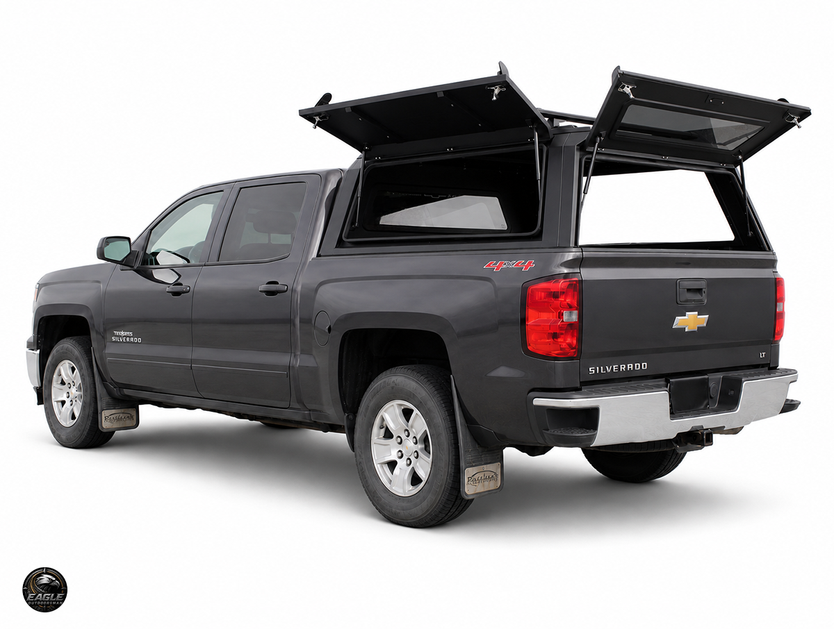 Outdoorsman Canopy – 2014-2026 Silverado 1500 / 2019 Silverado 1500 Legacy, 5'8" Box, Solid Side Doors