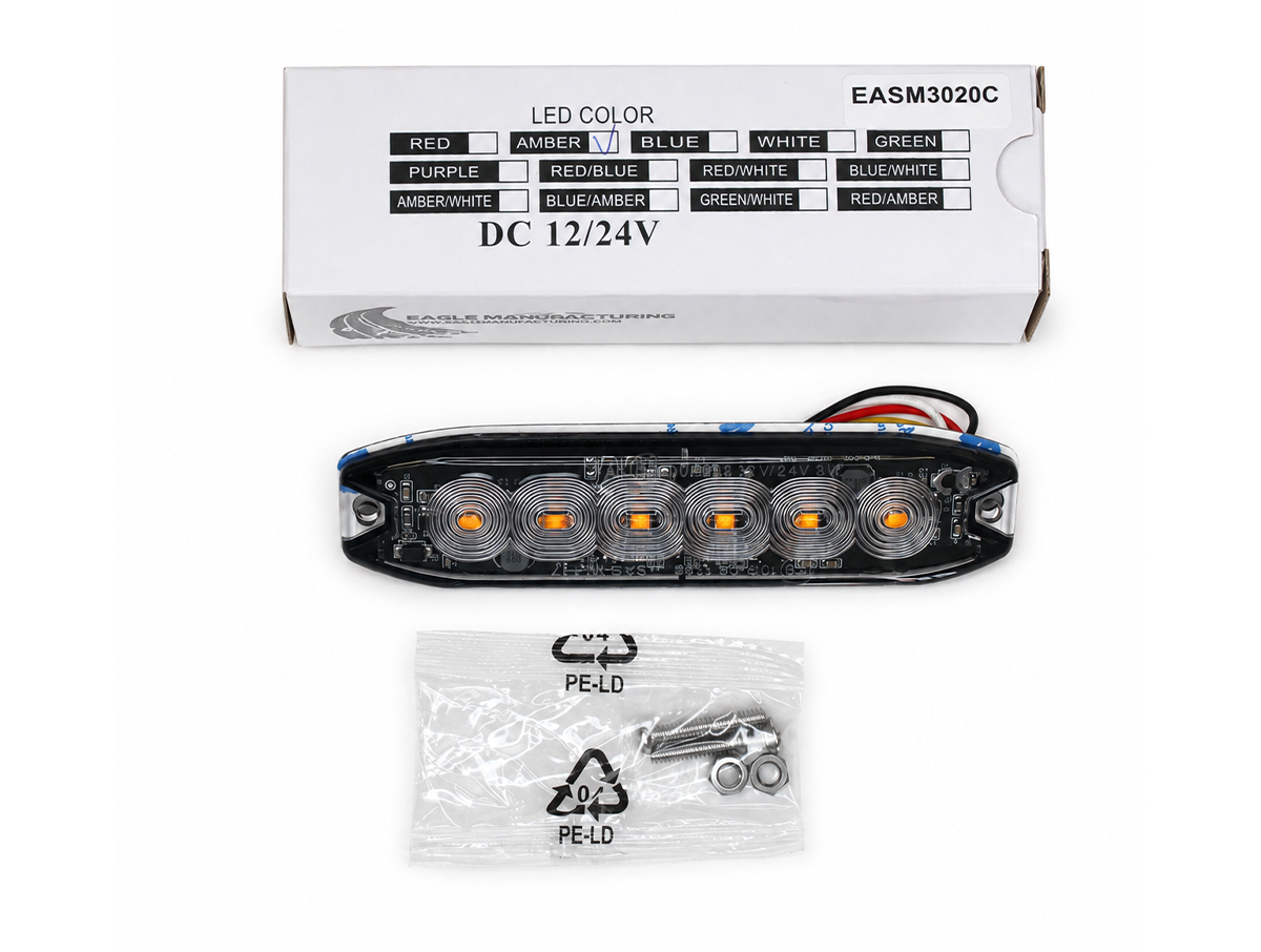 6-LED Amber Safety Light Pod w/ 19 Flash Patterns – Universal fit