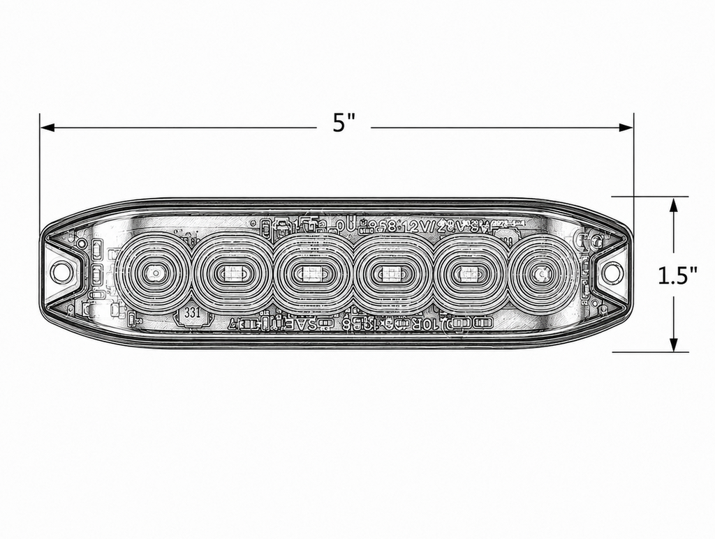 6-LED Amber Safety Light Pod w/ 19 Flash Patterns – Universal fit