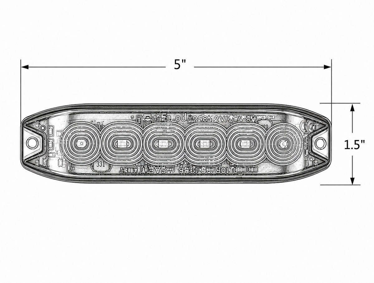 6-LED Amber Safety Light Pod w/ 19 Flash Patterns – Universal fit