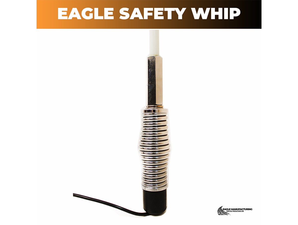 Safety Warning Whip – 8' ft Standard Threaded Connector (White LED)