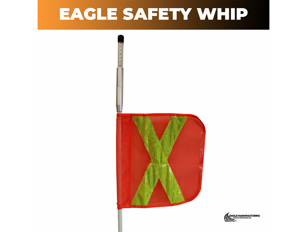 Safety Warning Whip – 8' ft Standard Threaded Connector (White LED)