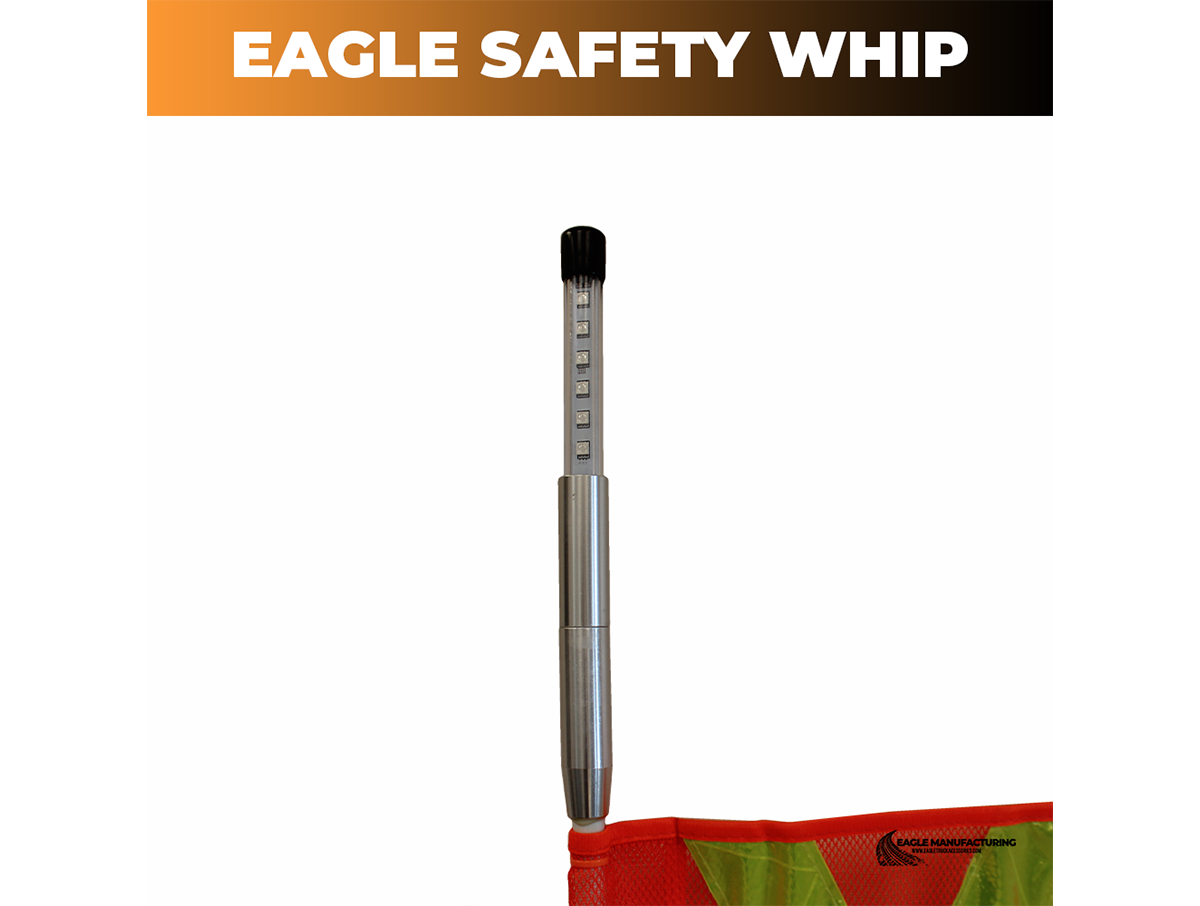 Safety Warning Whip – 8' ft Standard Threaded Connector (White LED)