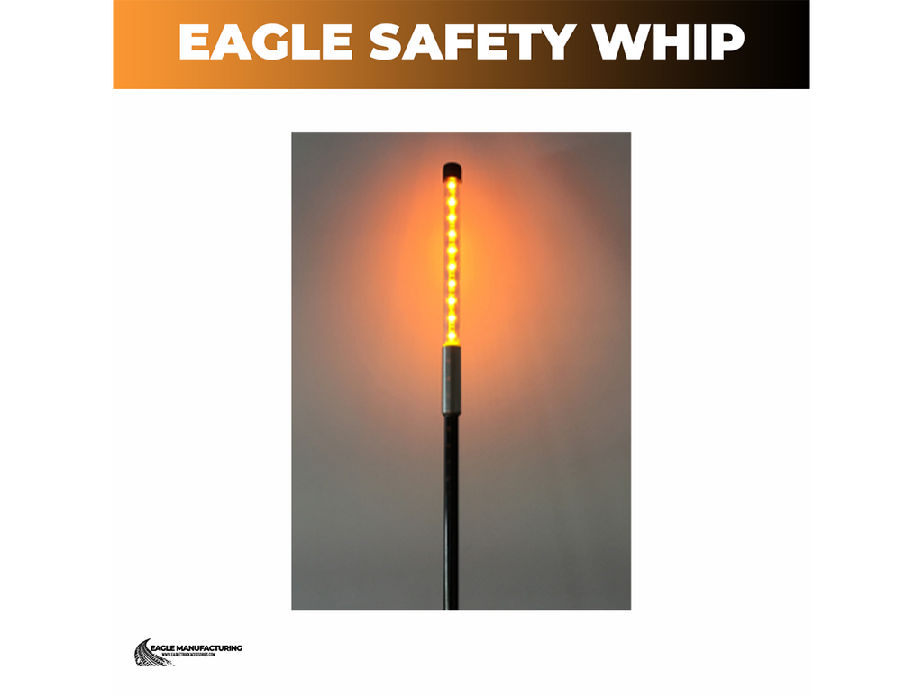 Safety Warning Whip – 8' ft Spring Base Quick-Disconnect (Amber LED)
