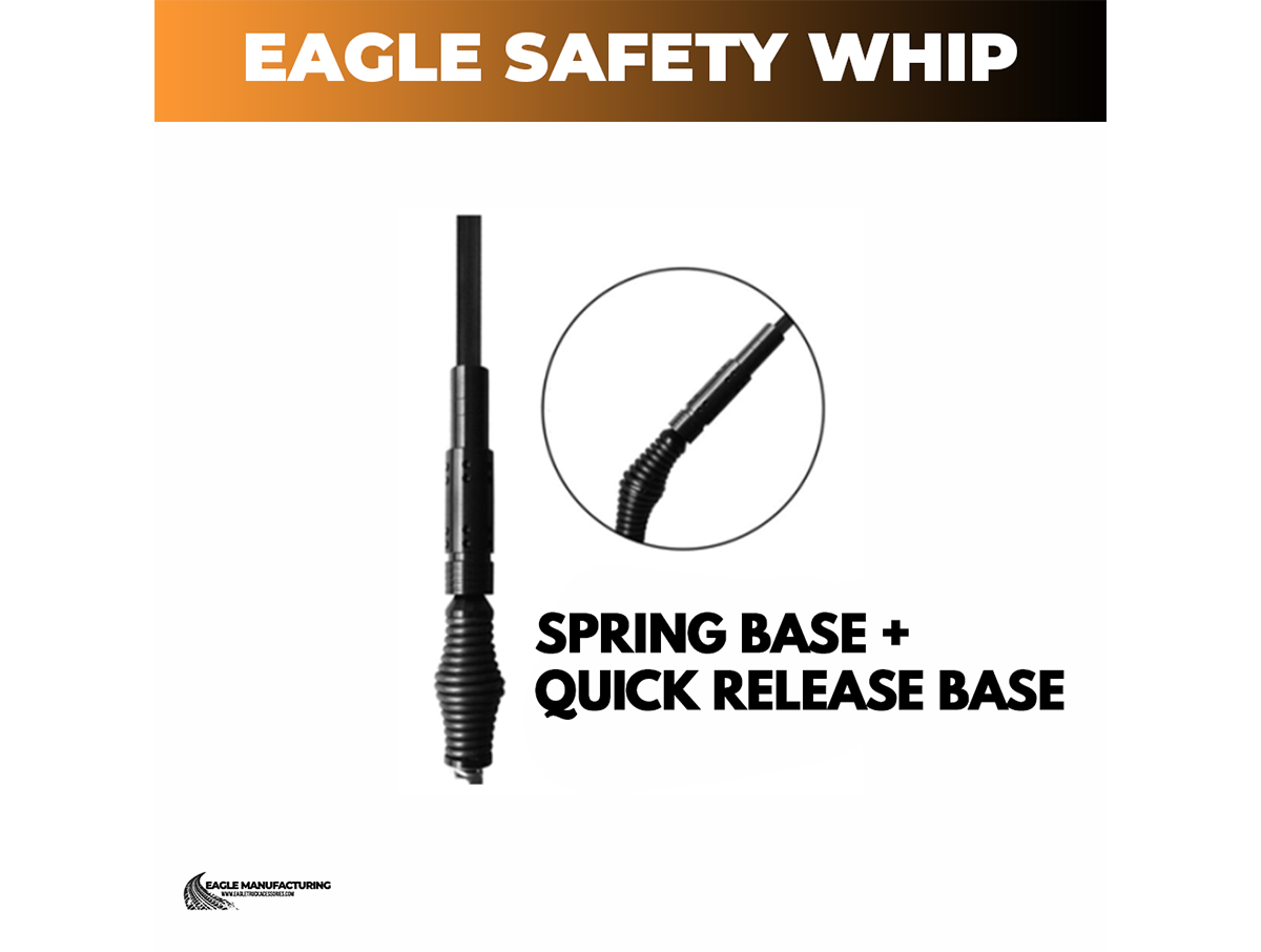 Safety Warning Whip – 8' ft Spring Base Quick-Disconnect (Amber LED)