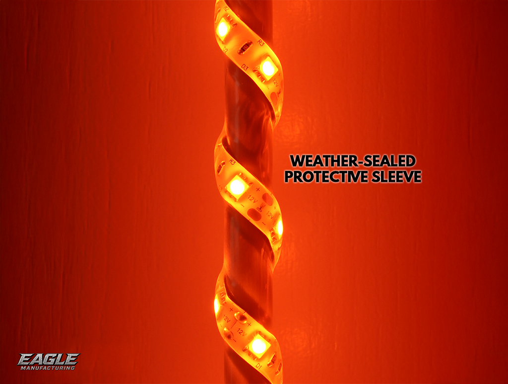 360° LED Safety Warning Whip – 8' ft Quick-Disconnect