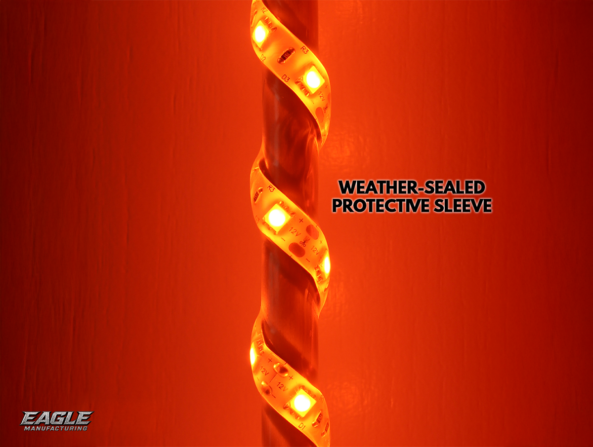 360° LED Safety Warning Whip – 8' ft Quick-Disconnect