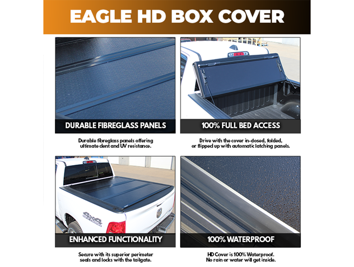 HD Hard Folding Tonneau Cover – 2002-2018 1500 / 2003-2025 2500 +2 more, 8'0" Box