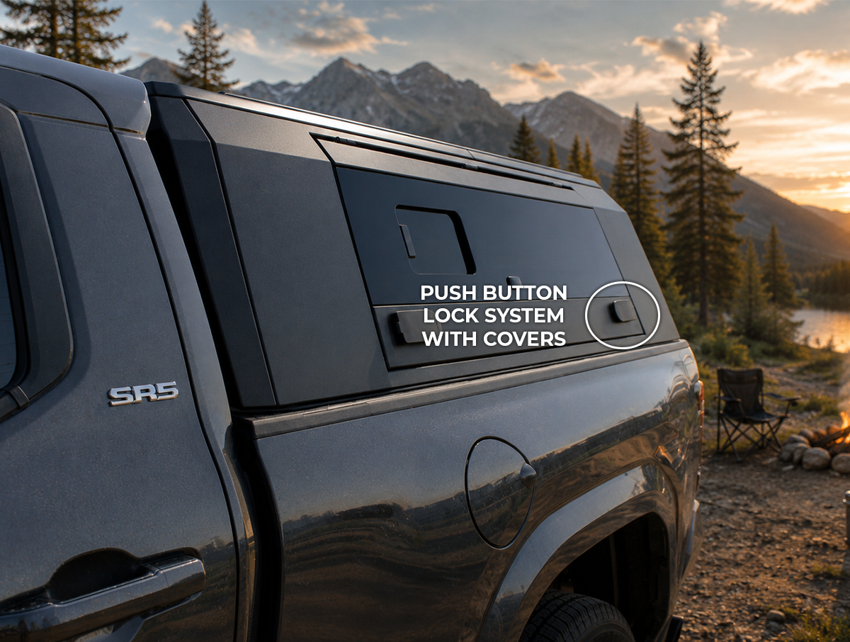 Outdoorsman Canopy – 2016-2027 Tacoma, 6'0" Box, w/o Trail Special Edition Package, Side Window Doors