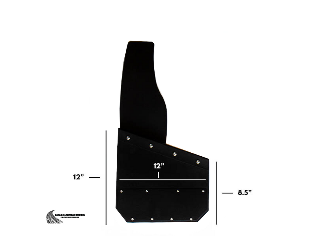 Kick Back Mud Flaps – 12" inch (Black Bolts)