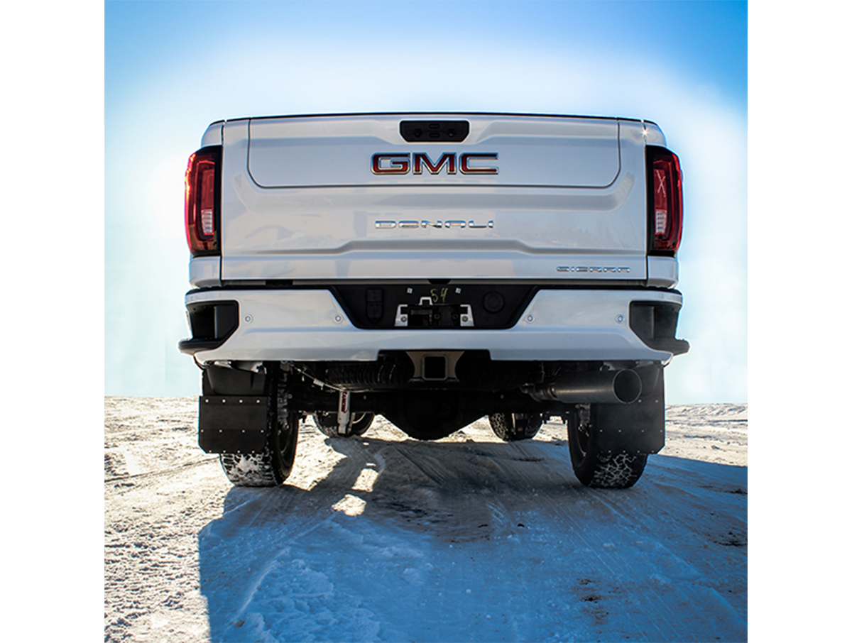 Kick Back Custom Fit Mud Flaps – 2020-2026 Sierra 2500 HD / 2020-2026 Sierra 3500 HD, 12" inch (Stainless Bolts)