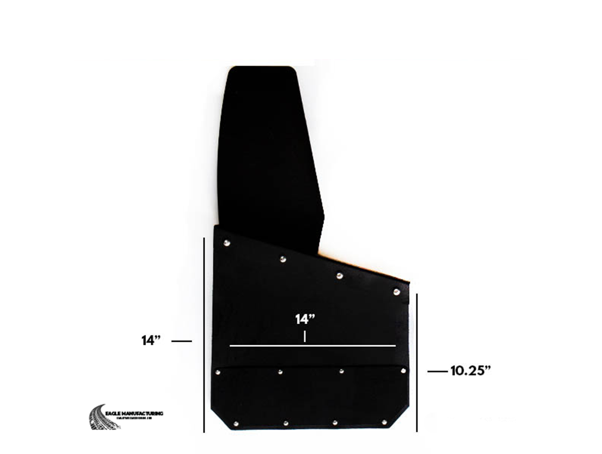 Kick Back Mud Flaps – 14" inch (Black Bolts)