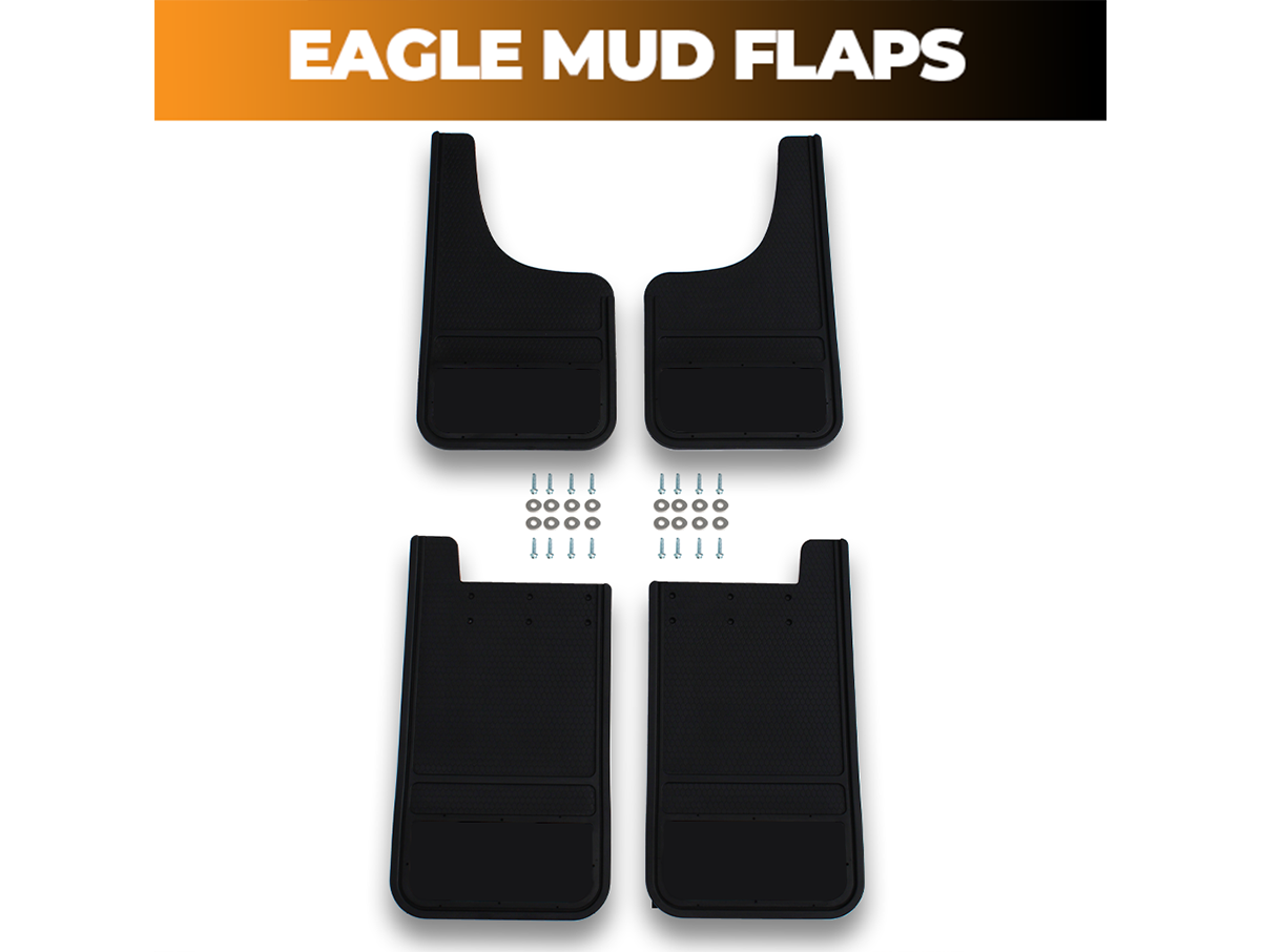 Mud Flaps – Rectangular & Moon Cut (Solid Black)