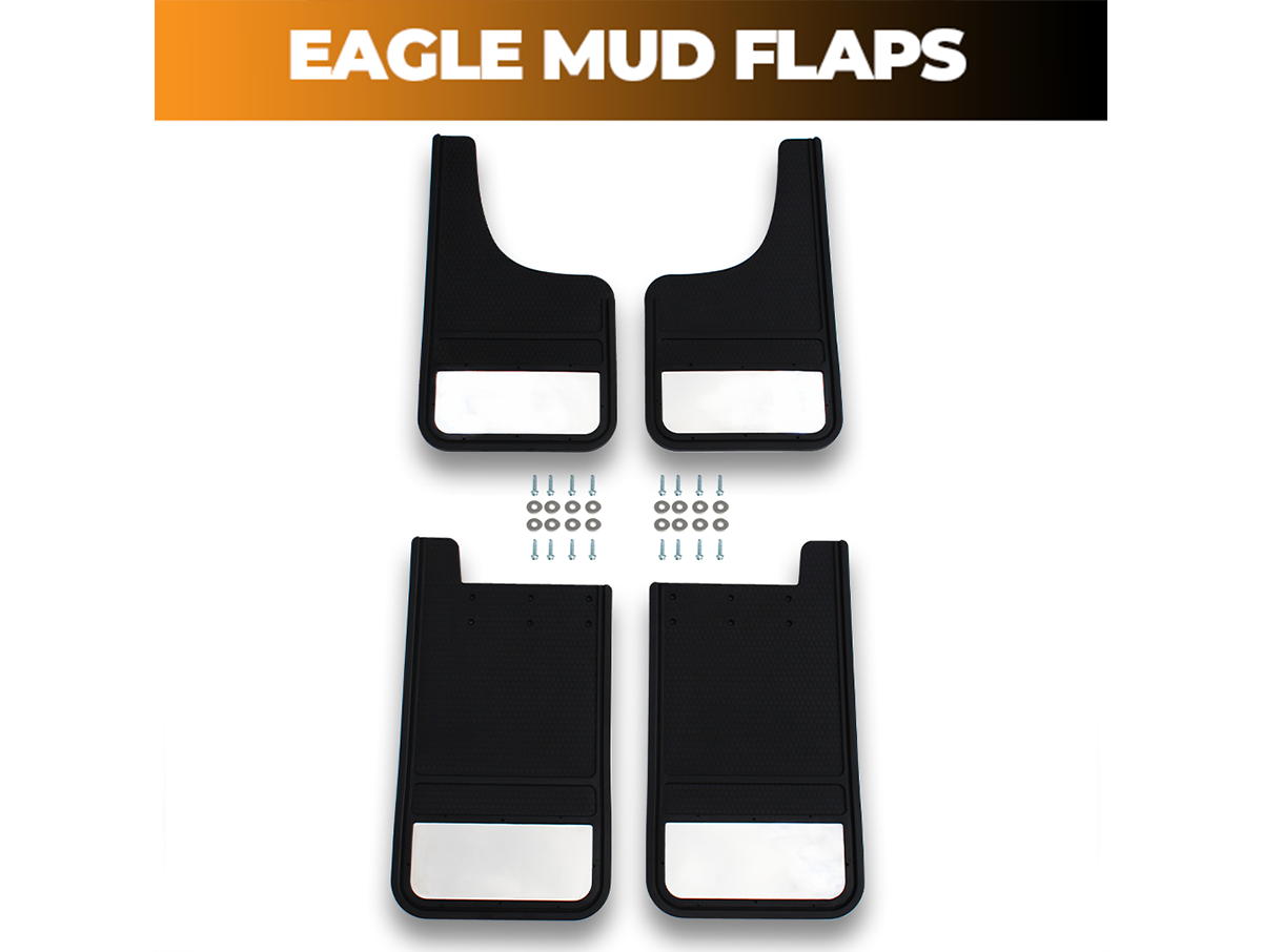 Mud Flaps – Rectangular & Moon Cut (Stainless Insert)