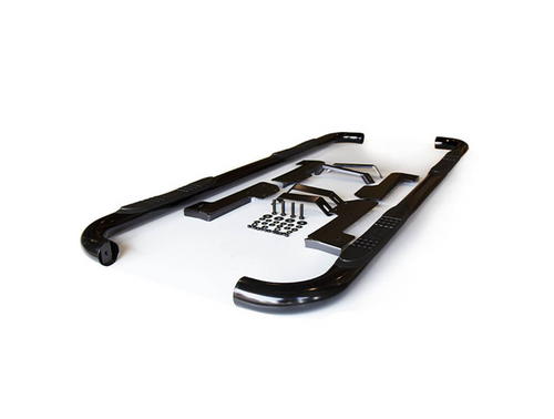3" Round Black Stainless Side Bars – 2019-2026 1500, Crew Cab