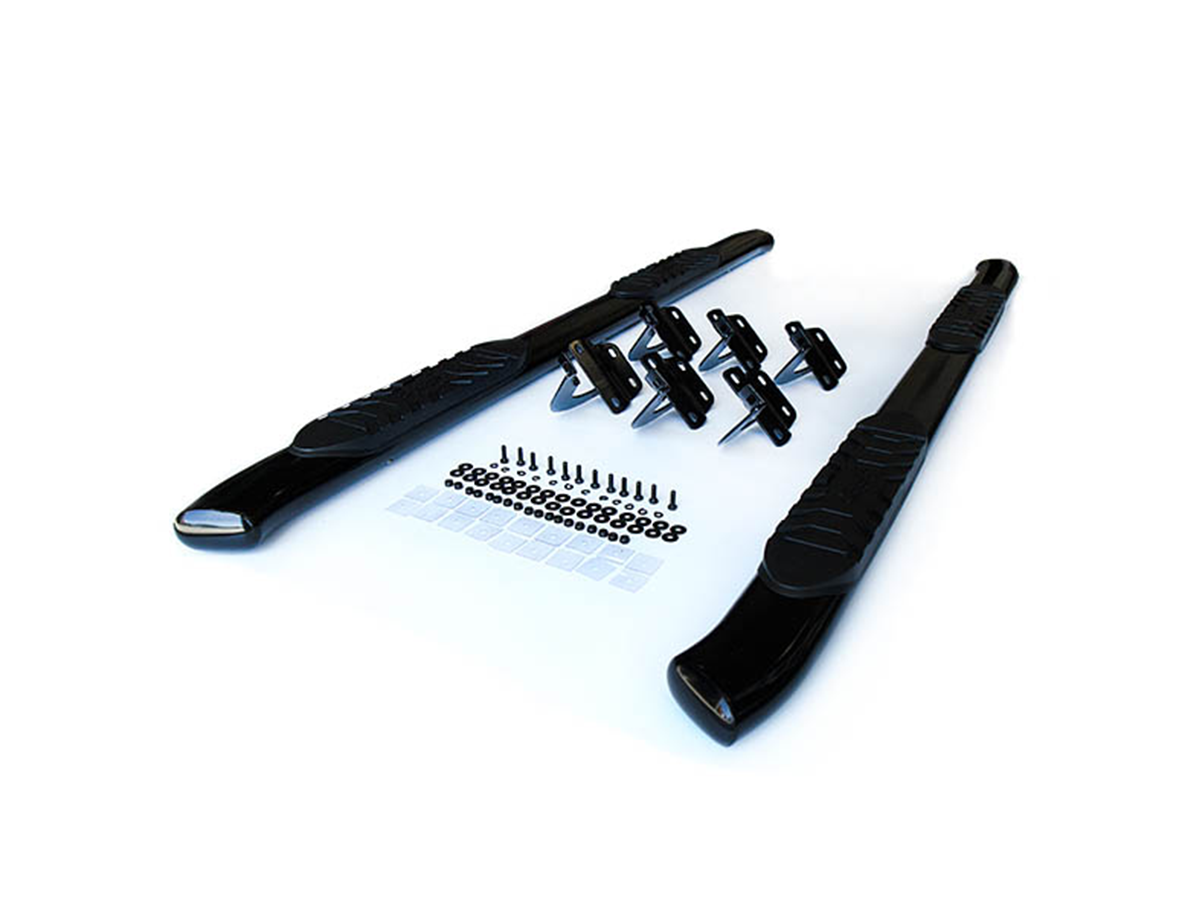 5" Black Steel Oval Side Bars – 2007-2018 Silverado 1500 / 2007-2019 Silverado 2500 HD +6 more, Crew Cab