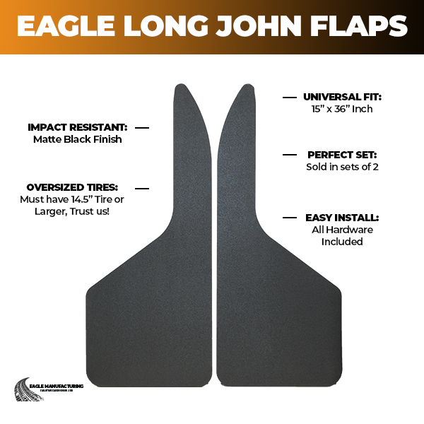 Eagle Manufacturing Universal Long John Mud Flaps (15" x 36") - Image 2