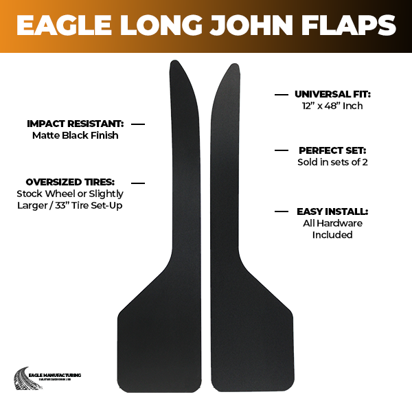 Eagle Manufacturing Universal Long John Mud Flaps (12" x 48") - Image 2